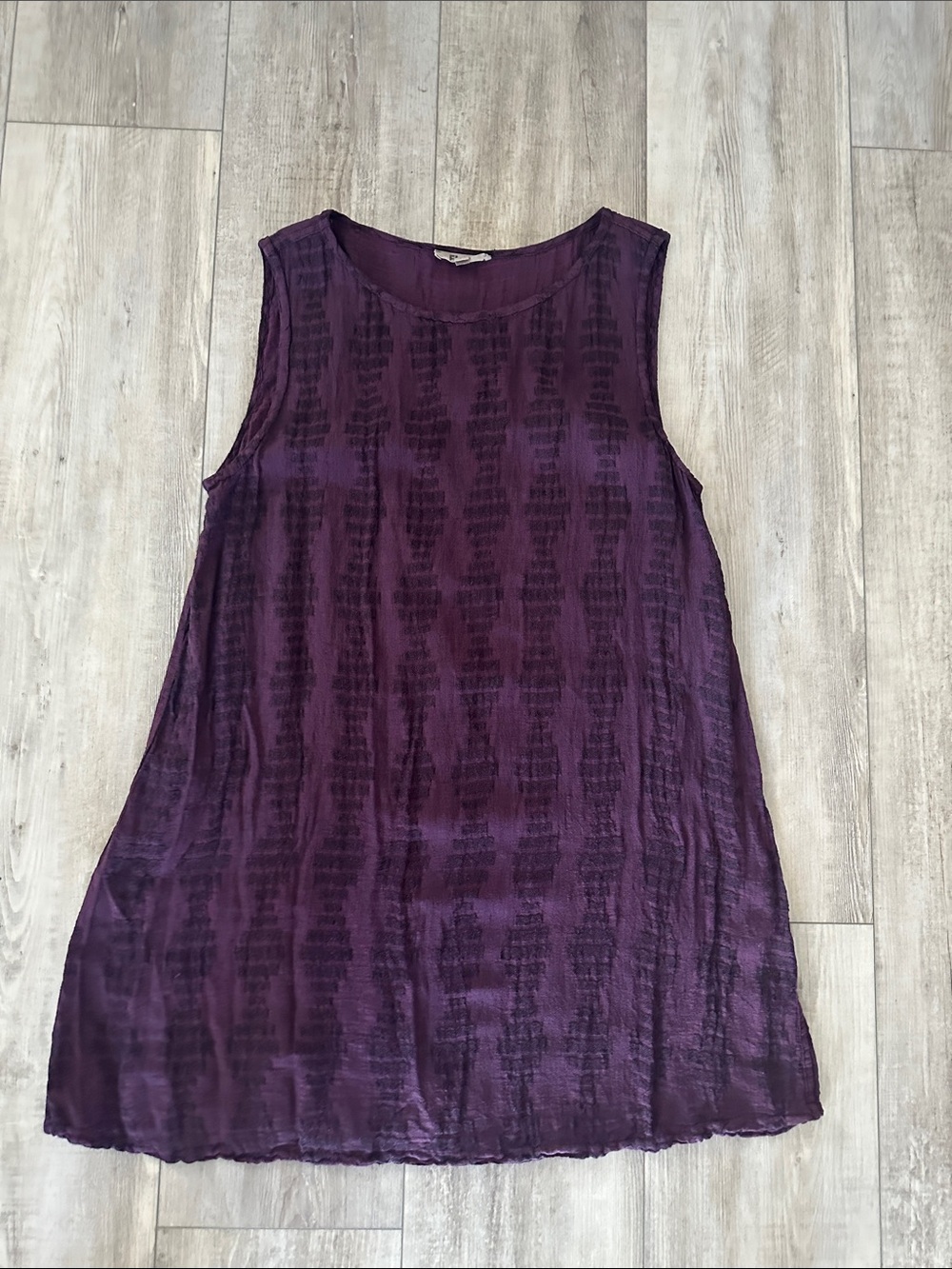 Flax Purple Sleeveless Textured Tunic Tank